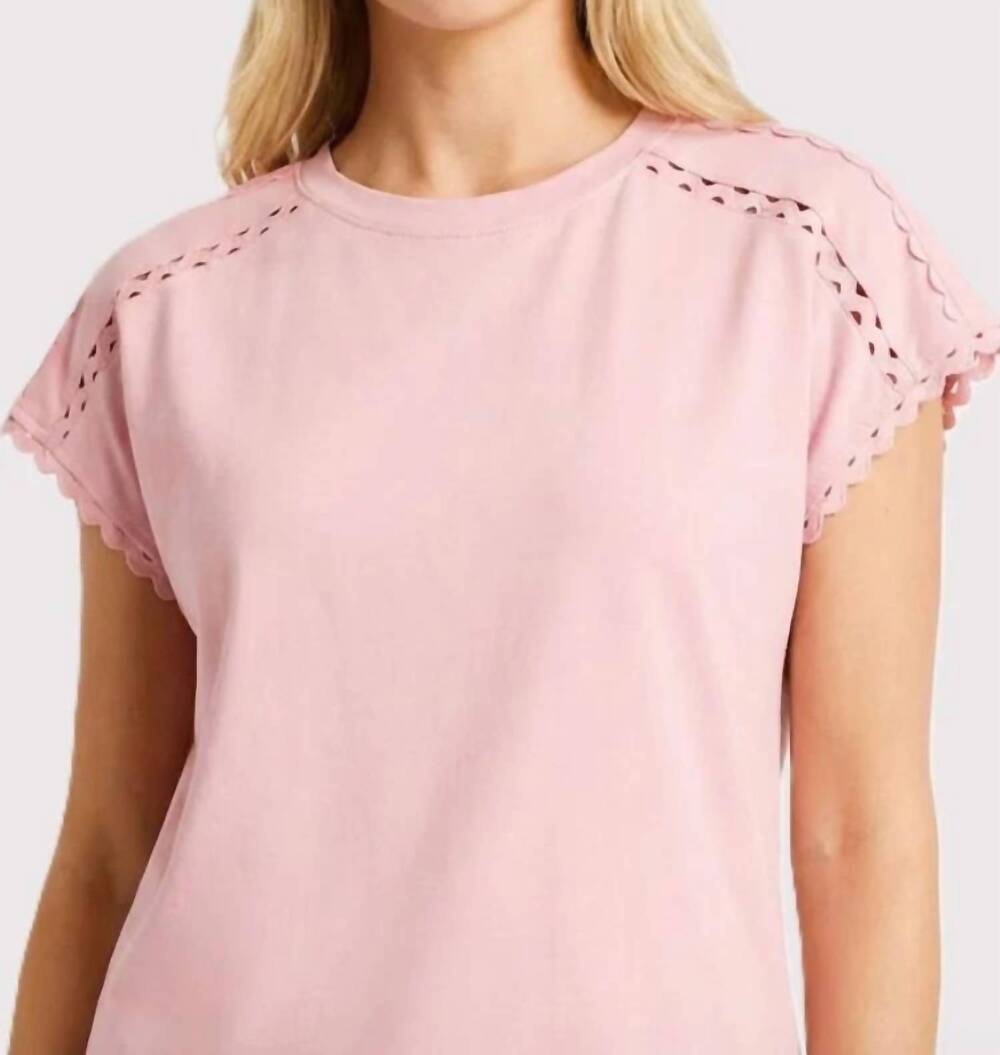 NEW STACCATO ric rac trimed drop shoulder shirt in pink